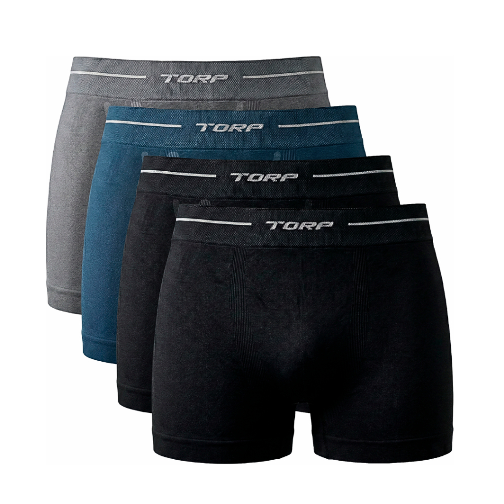 Kit 4 Cueca Boxer Box Masculina Microfibra Torp Basic Sem Costura Soul Eco