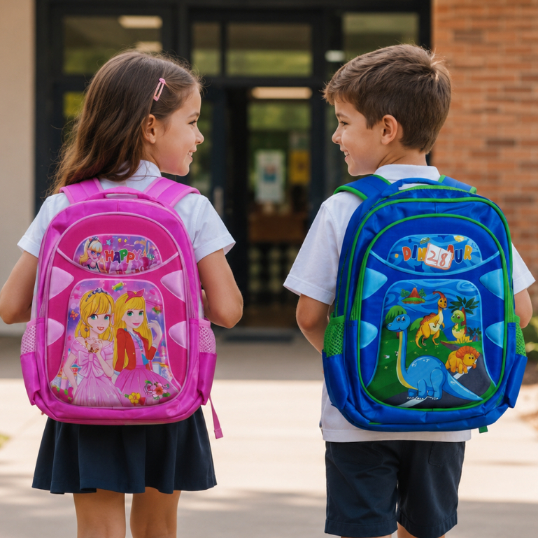 Mochila Escolar Infantil Dinossauro Princesas Menino Menina Resistente