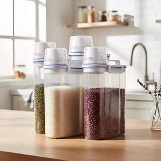 - Kit 4 Pote Armazenamento Hermético Copo Medidor Bico Dosador Alimentos Sabão Amaciante …
