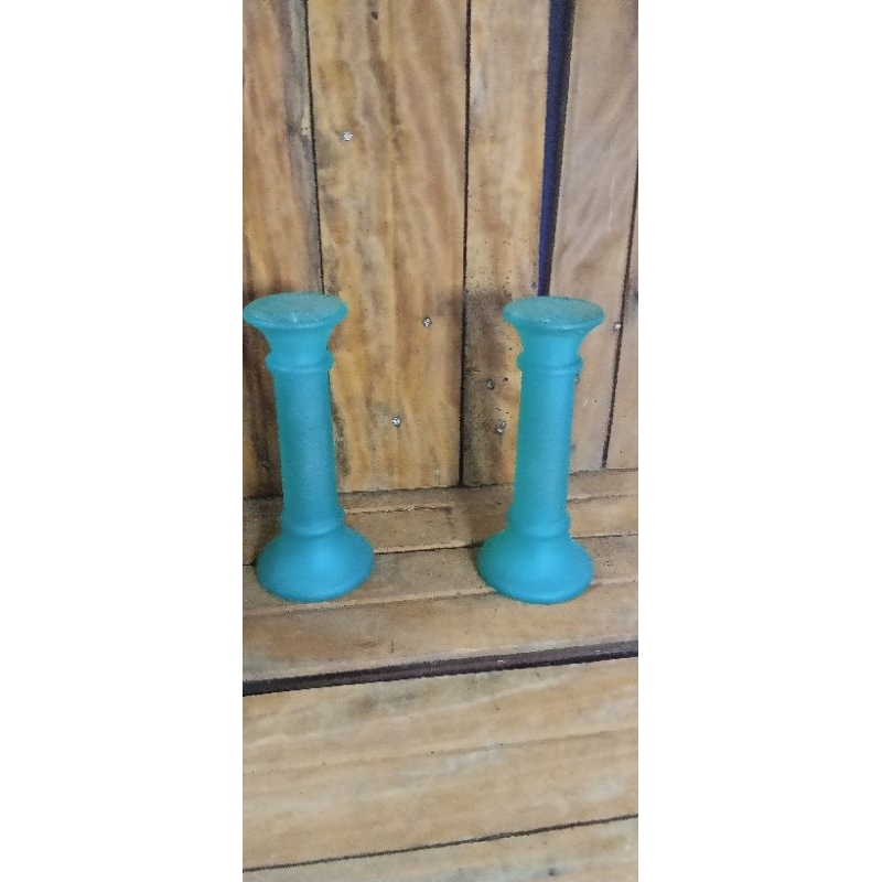 par de castiçal antigo vidro Indiana Glass U.S.A
