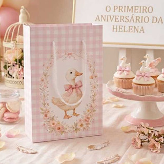 pegue e monte SACOLINHA SURPRESA 10X15 GANSO FESTA GANSO DECORAÇÃO GANSINHO GANSO ROSA CHA DE BEBE ANIVERSARIO GANSO