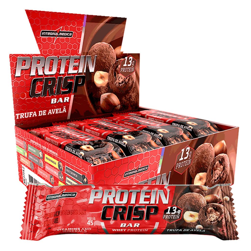 Barra INTEGRALMEDICA de Proteína Trufa de Avelã - Display com 12 unidades de 45g
