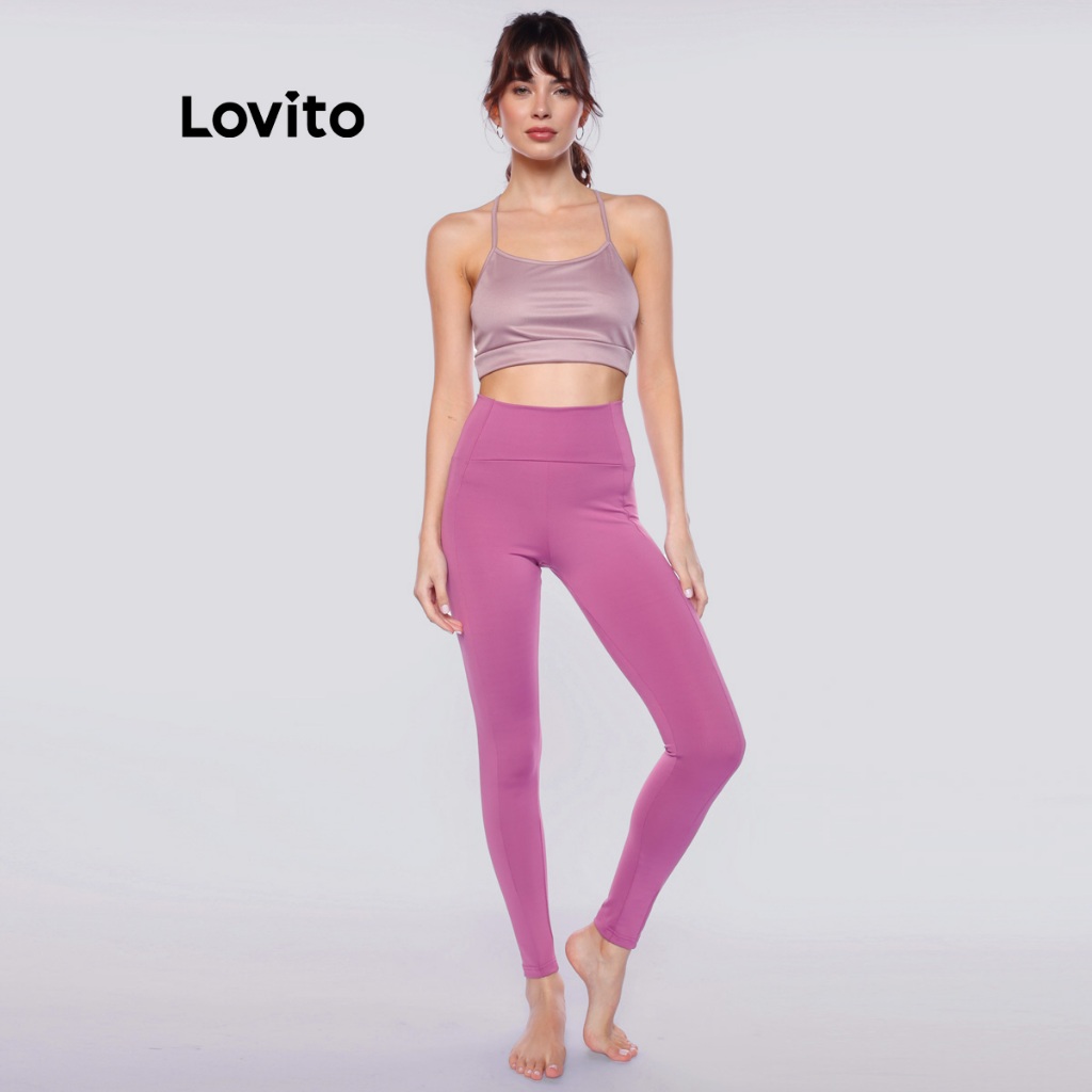 Lovito Calça Legging Fitness Feminina SLB1267BRL1297