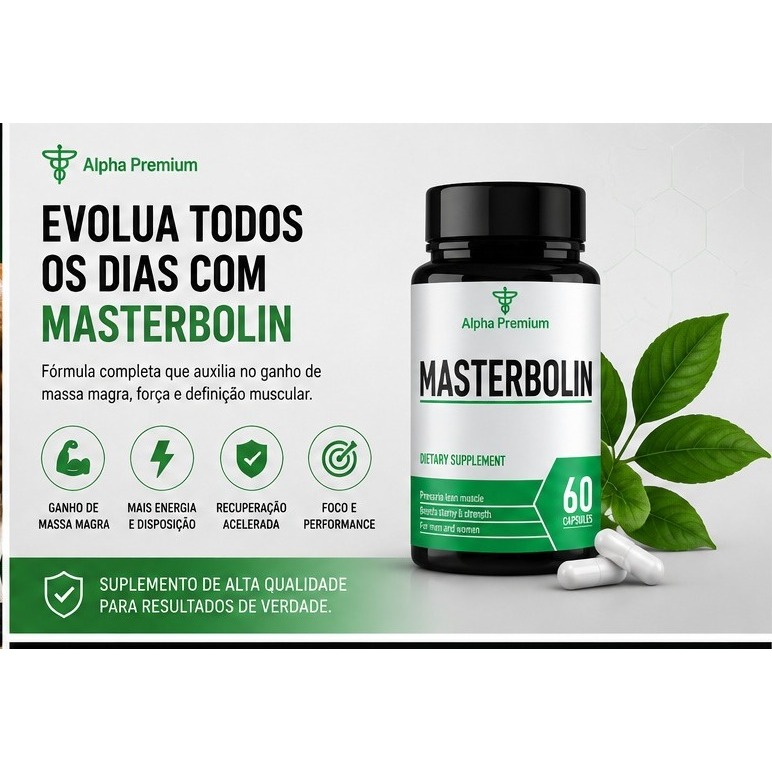 Masterbolin Alpha Premium 60 Cápsulas | Suplemento Alimentar | Energia e Desempenho Diário