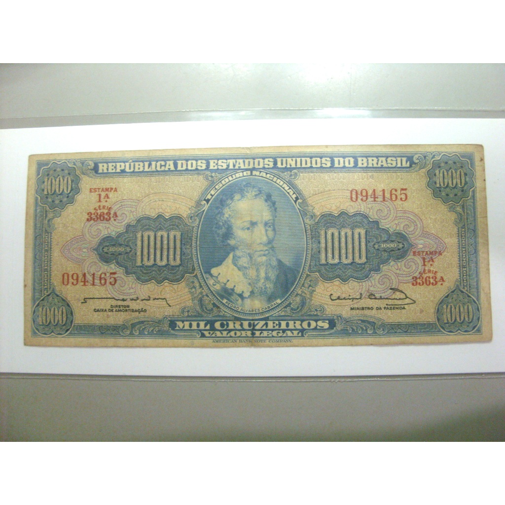 Bela Cédula Brasil 1000 Cruzeiros 1963 C056 1º Estampa, Autentica.
