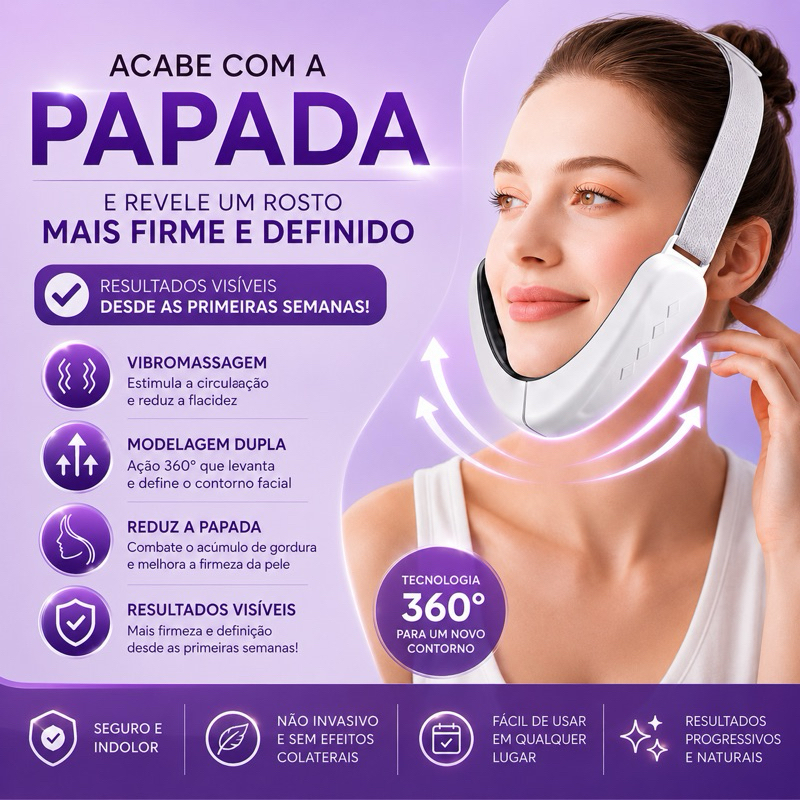 Eliminador de papada Massageador Facial Lifting Firmeza e Efeito V-Line