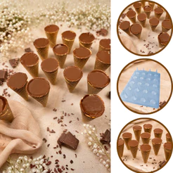 Forma Suporte para Cone Chocolate BWB 3683 | Acetato Semiprofissional | 20 Cavidades | Doces e Cone Trufado (CHOCO)