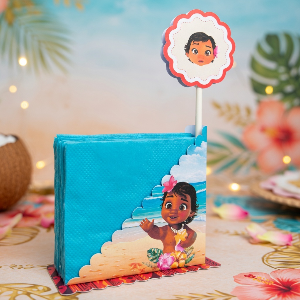 Centro de mesa porta guardanapo - enfeite decoração de mesa moana baby