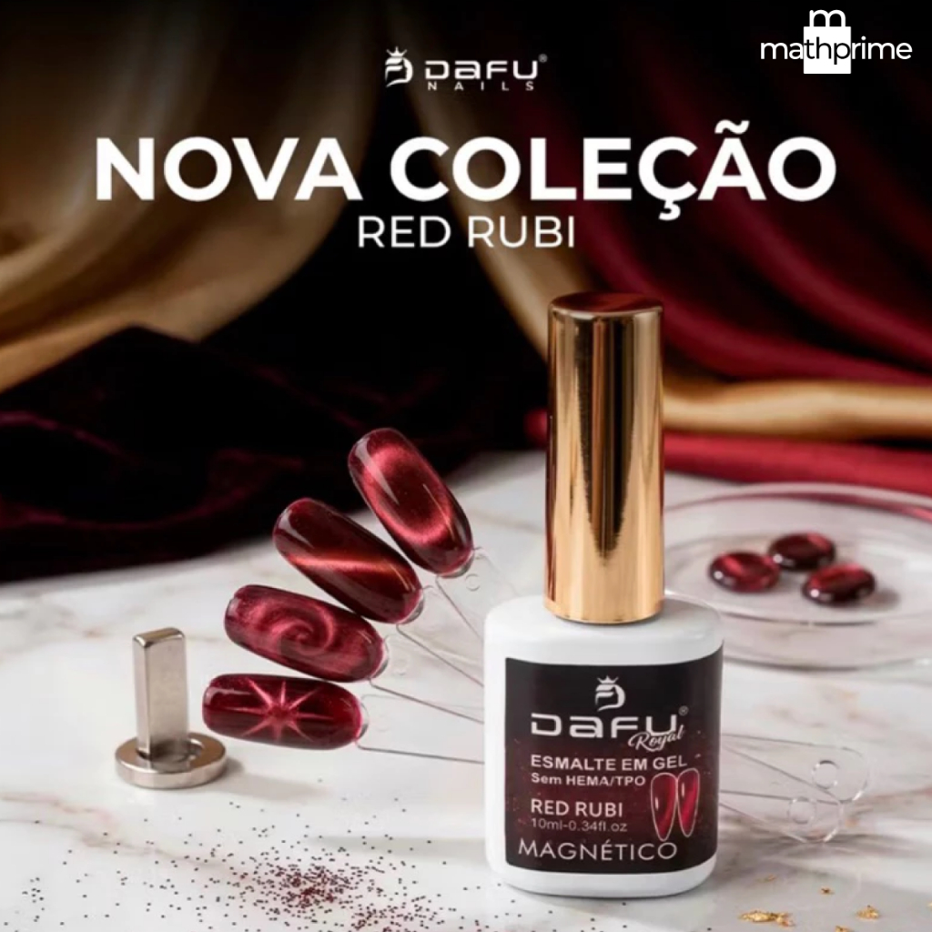 Esmalte Cat Eyes Magnético Vermelho Dafu Efeito Olho de Gato Red Rubi 10ml