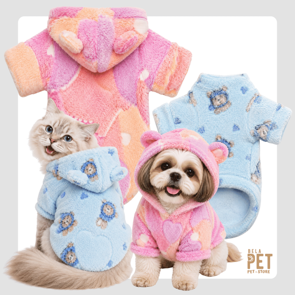 Roupa de Inverno Pet - Teddy Love - Roupa de Frio para Cães e Gatos