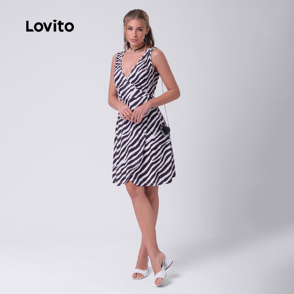 Lovito Vestido Feminino Estampa Zebra DRB341BRL370 · foto 2