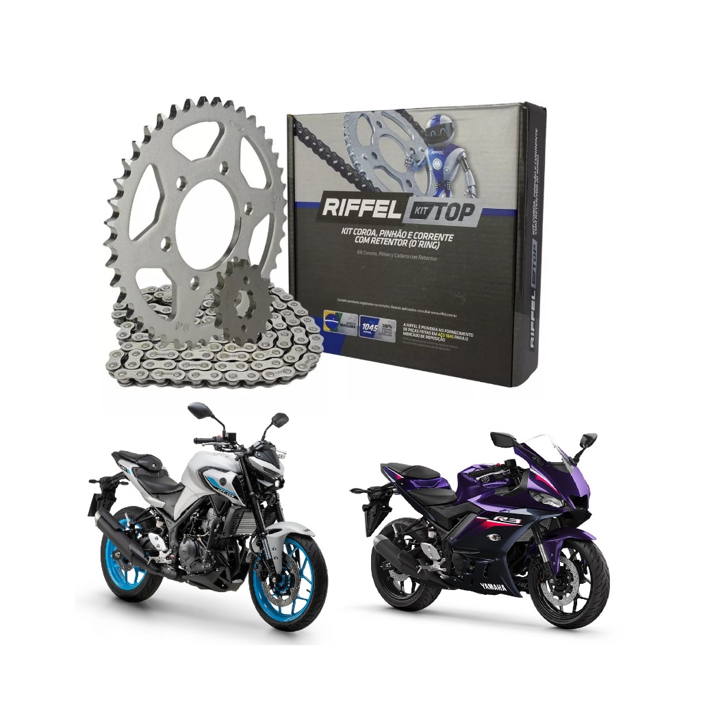 Kit TRANMISSAO Relação TRAÇÃO Yamaha Mt03 R3 Com Retentor Original Riffel