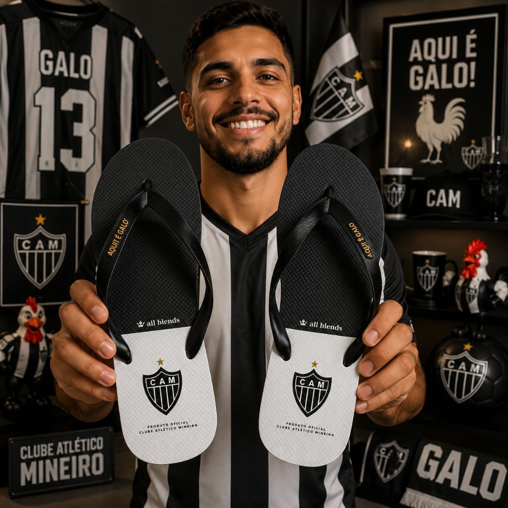 Chinelo Masculino Feminino Infantil Clube Atlético Mineiro Sandália Praia Clube Galo Original