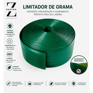 Separador De Grama Limitador Jardim C/ Borda 50m 10cm Altura