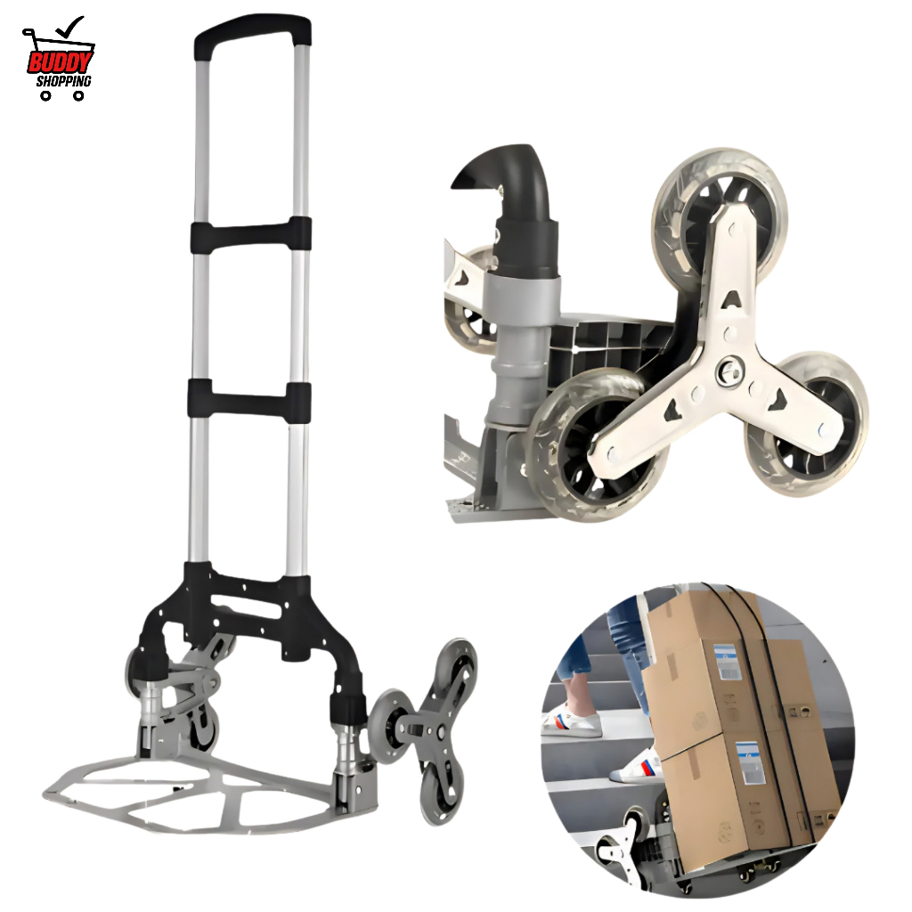Carrinho de Transporte Profissional para Escada 150kg 6 Rodas Alumínio Dobrável Luatek LWJ-194