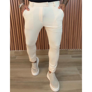 Calça corte Alfaiataria Masculina Paris Premium Comfort Social Lisa Elastano Bolso Faca Trabalho Festa