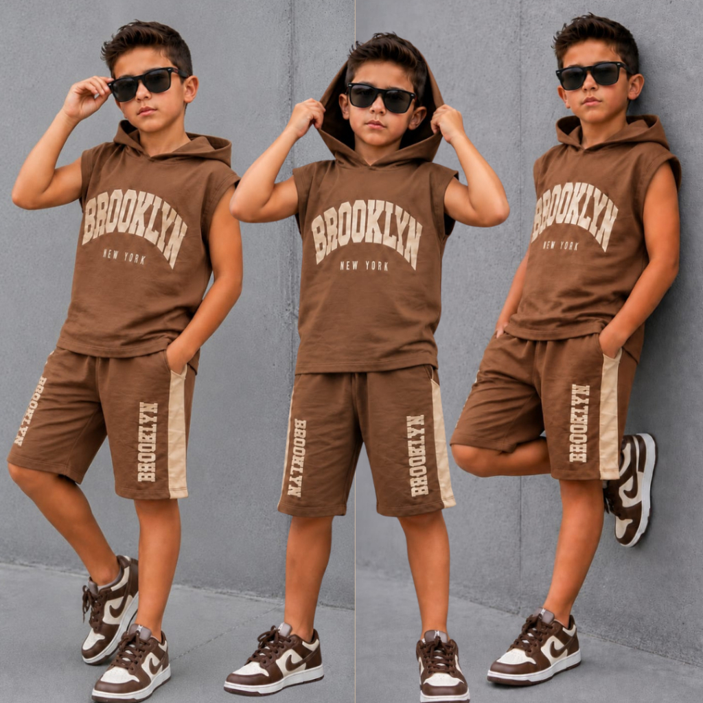 Conjunto de Menino Infantil Juvenil Roupa Lançamento Blusa 100% Algodão + Bermuda Moletinho