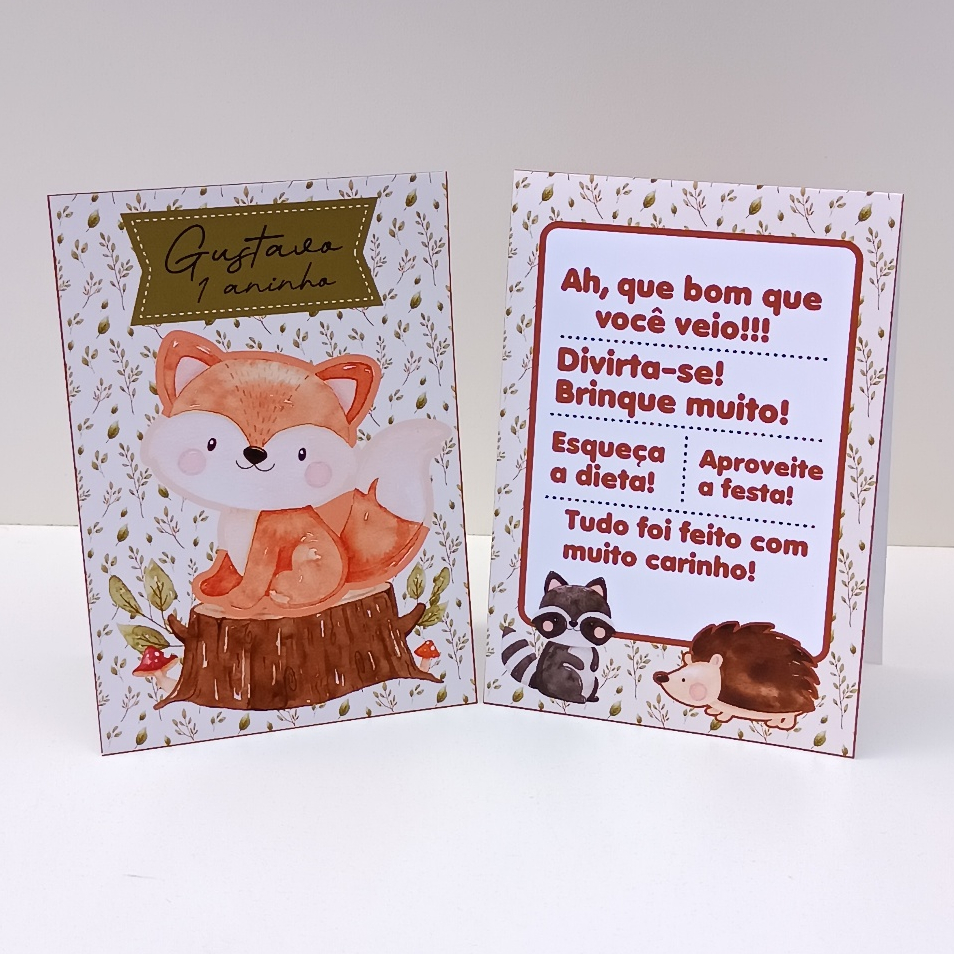 Plaquinha de Agradecimento Bosque Encantado Menino l Personalizados l Lembrancinha de Festa l Aniversário