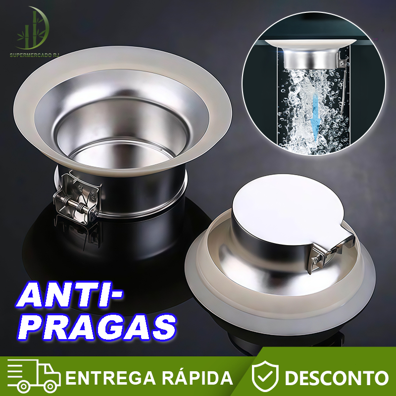 Dreno Encaixe 10x10 Anti Odor Insetos Esgoto para Ralo Vedação Bloqueia Cheiros Insetos e Retornos