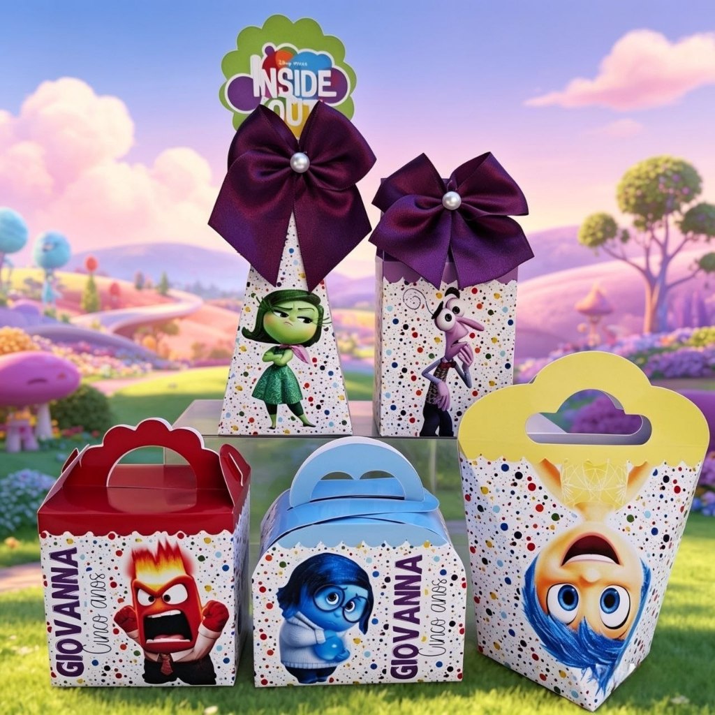 Kit Personalizados DIVERTIDAMENTE Pegue e Monte Caixinhas Lembrancinhas Festa Infantil Aniversário