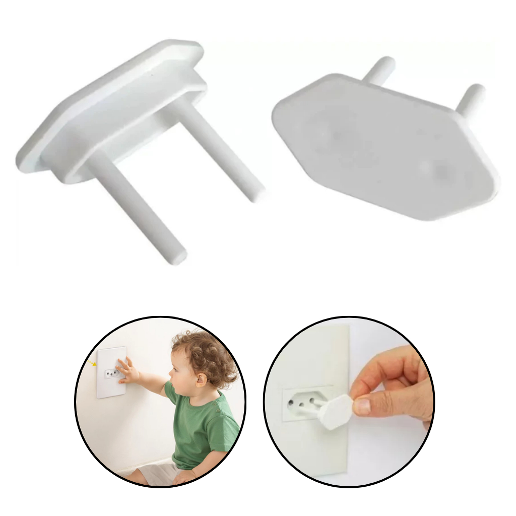 Kit Protetor de Tomada Bebê Criança Segurança Contra Choque Elétrico