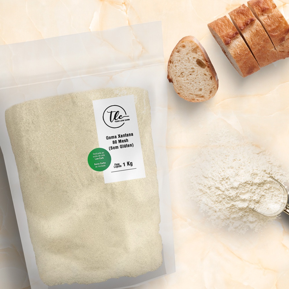 Goma Xantana 80 Mesh Pura Sem Glúten Vegana – Espessante E Liga Para Pães E Bolos Low Carb
