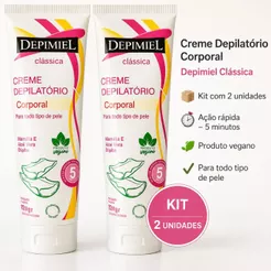 Kit 2 Creme Depilatório Depimiel 120g tradicional ou rosa mosqueta, banho