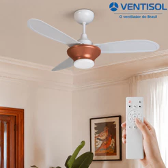 Ventilador de Teto Controle Remoto Ventilador Teto Com Luminária Ventilador de Teto Branco Ventisol