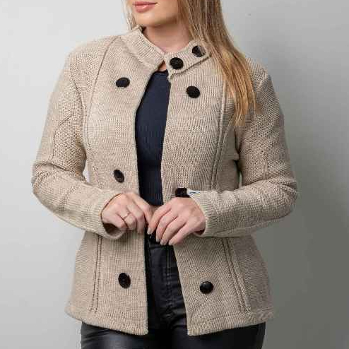 Casaco Feminino Trico Inverno Luxo Cardigan Botões Aberto Lã Elegante Frio Plus Size 20178