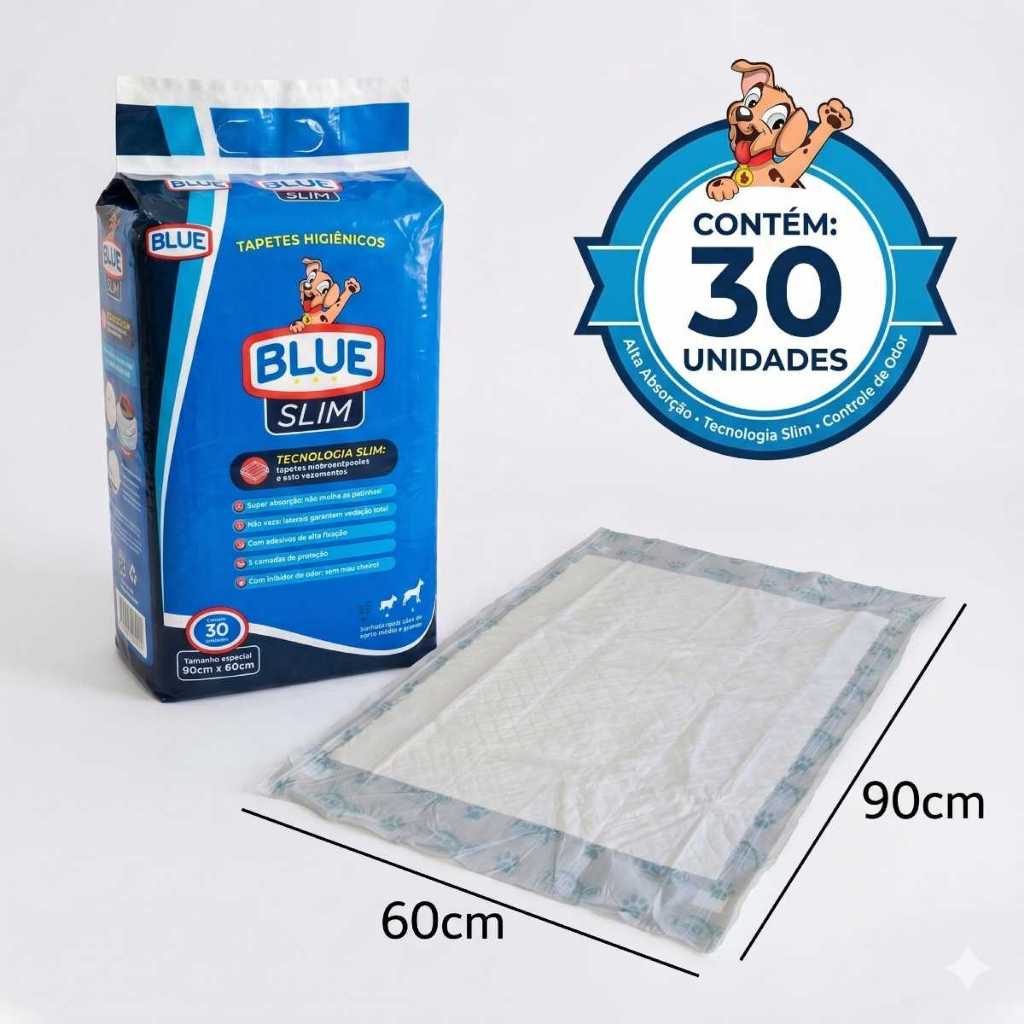 Tapete Higiênico para cães Blue Slim 30un kit com 2 pacotes — imagem 2 de 2