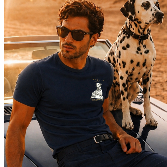 Camiseta Masculina Premium Algodão Egípcio com Elastano Slim Fit Dalmatian Vallen Club