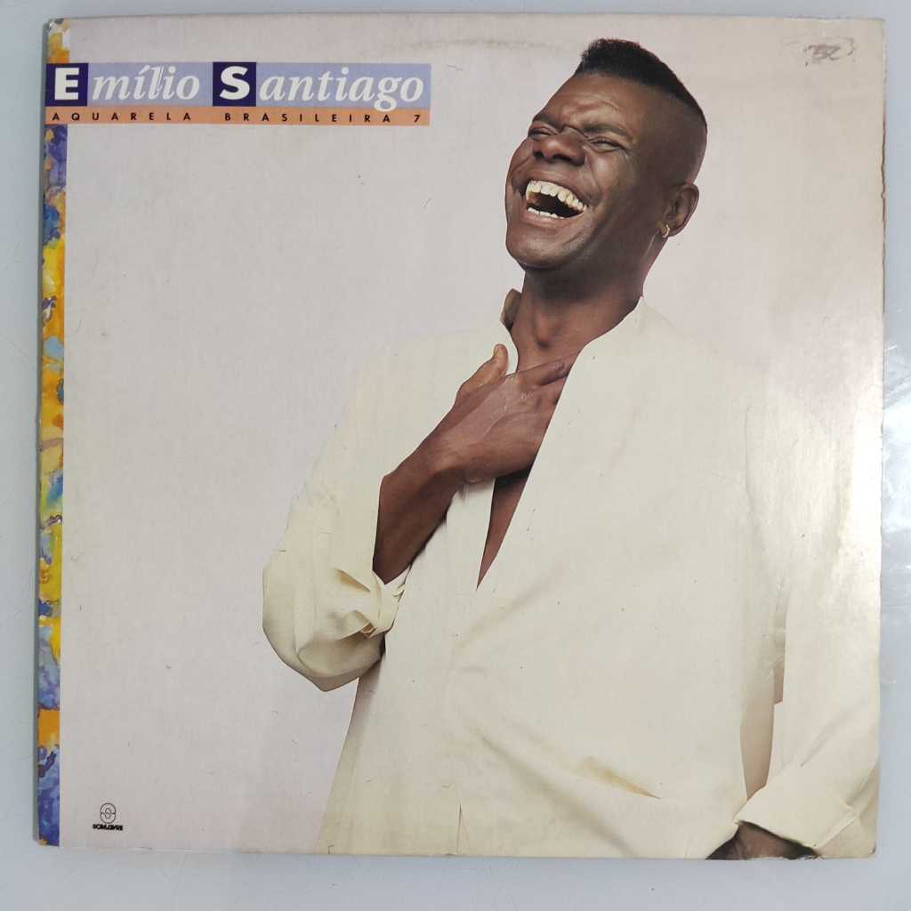 LP Vinil Emilio Santiago - Aquarela Brasileira 7 (1994) Com Encarte - MPB Samba