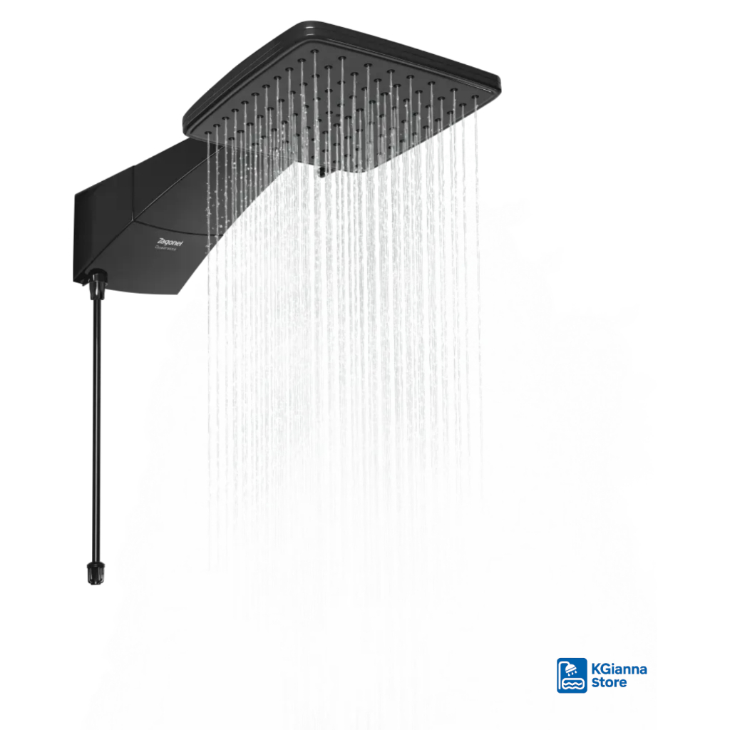 Chuveiro Ducha Quadratta Black Zagonel Eletrônica 220V 7700W Preto Premium
