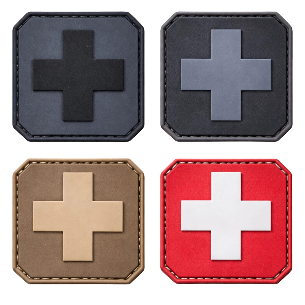 Patch Emborrachado Primeiros Socorros Médico - Airsoft Paintball Socorrista Enfermeiro - 5cm x 5cm