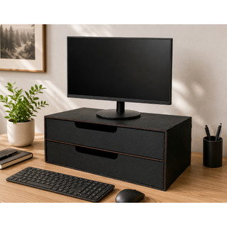 Organizador de 2 gavetas A4 e base para monitor