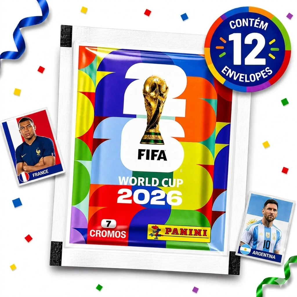 Kit Com 12 Envelopes de Figurinhas da Copa Do Mundo 2026 - OFICIAL
