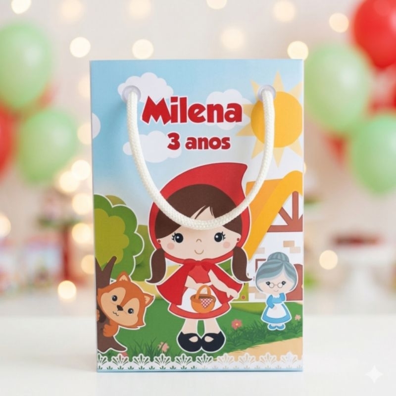sacolinha personalizada chapéuzinho vermelho/ lembrancinhas/ aniversário/ festa infantil