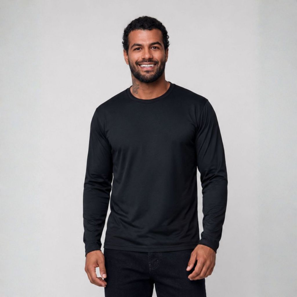 Blusa Térmica Masculina Manga Longa Segunda Pele Forrada Felpuda Inverno Frio Intenso Quentinha