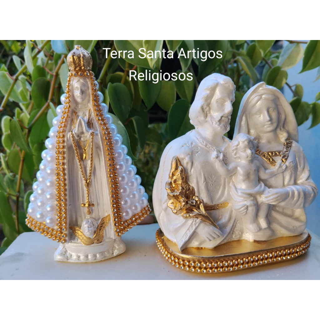 kit Nossa Senhora Aparecida e Sagrada Família 15cm ,Para Decoração,Presente,Casamento ,Lembrança .