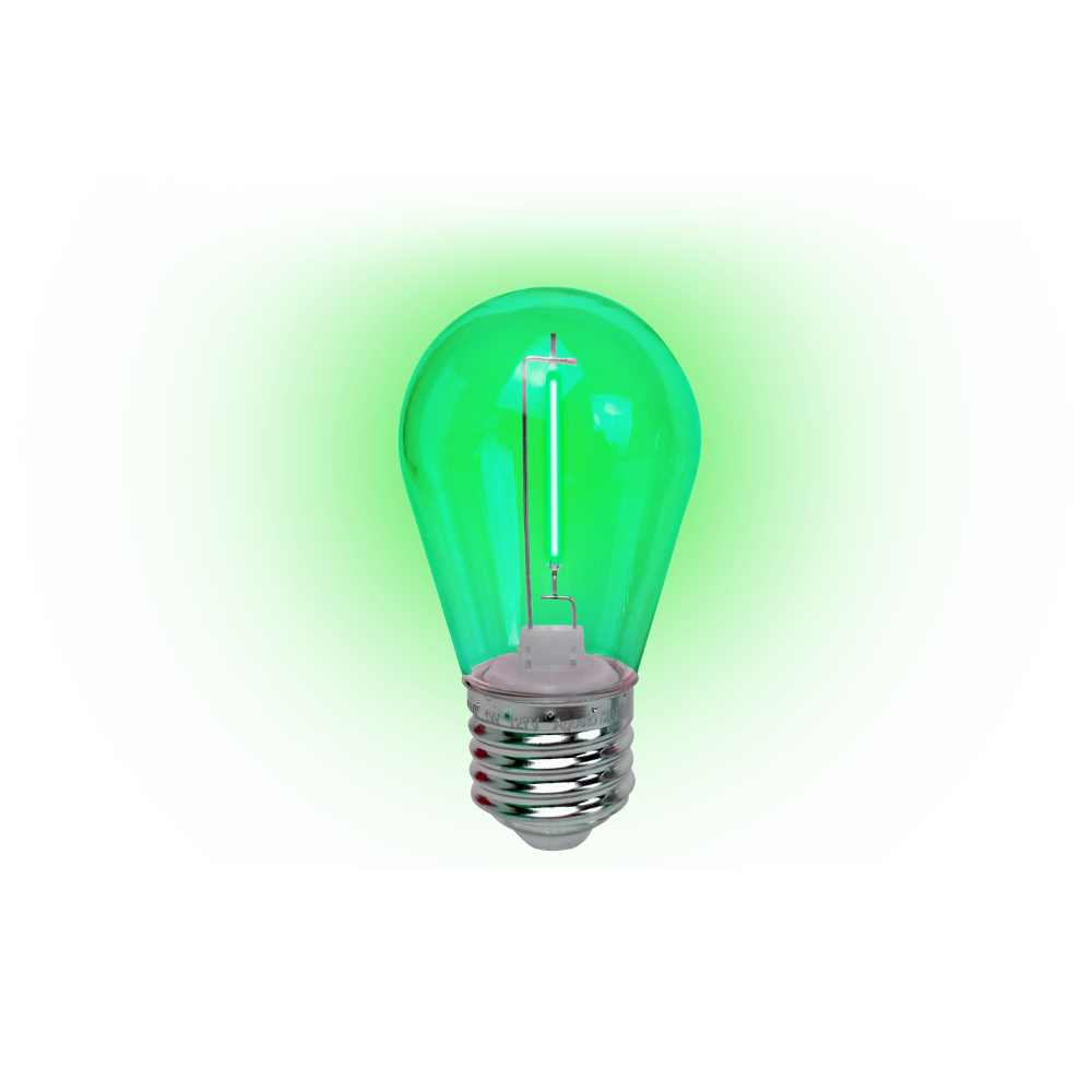 Kit 4 Lâmpadas LED Filamento Foxlux Verde 1W E27 127V IP44 8,5lm Decorativa Varal Festa Jardins