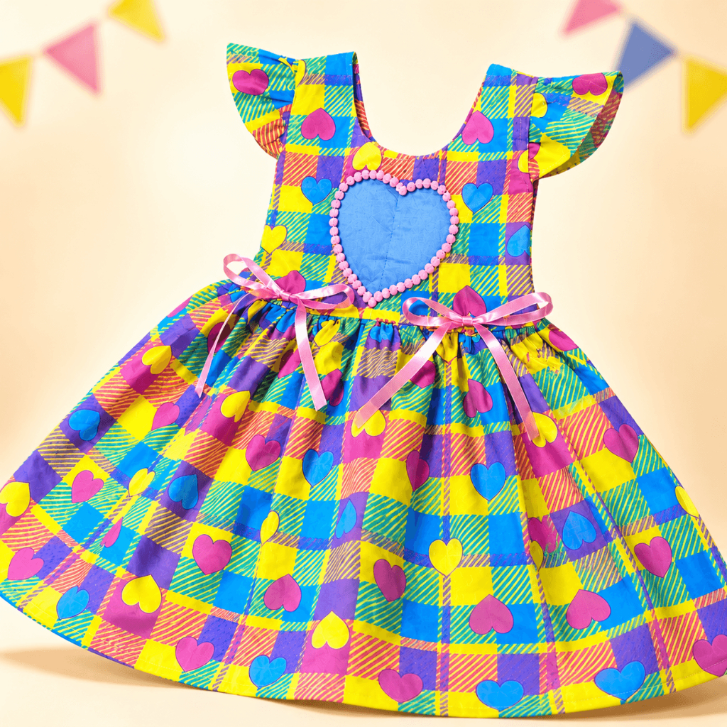 1a 8 anos - SÃO JOÃO Vestido Sunset Junino Infantil feminino Menina estampado para quadrilha