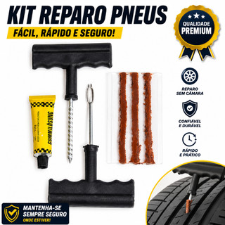 Kit Reparo de Pneus Sem Câmara Tubeless Carro Moto Macarrão Remendo Furo Emergencial com …