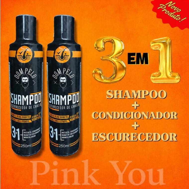 Shampoo Escurecedor Dom Pelo 250ml Reduz Fios Brancos -Dom Pelo Original - Envio Imediato