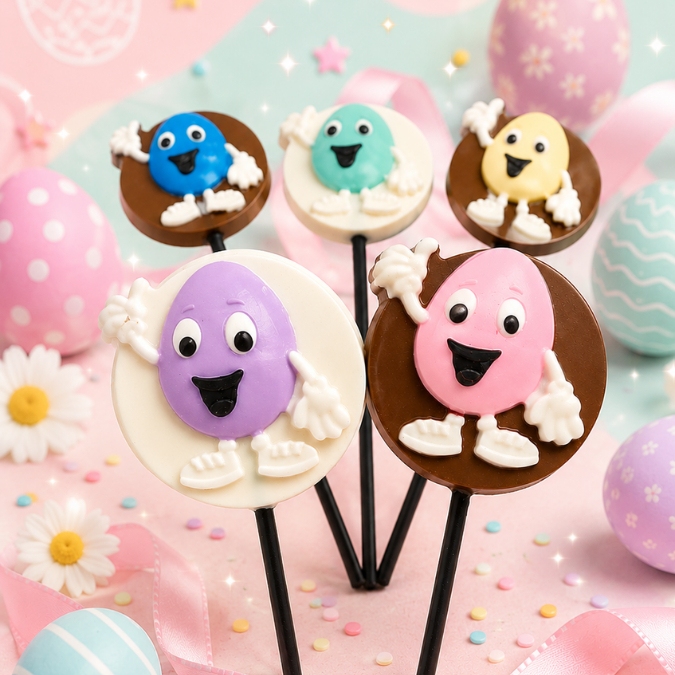 1~10 Forma Simples Pirulito Ovo Rindo 9785 - (D5) em Acetato BWB Para Bombom e Doces de Chocolate.(CHOCO)