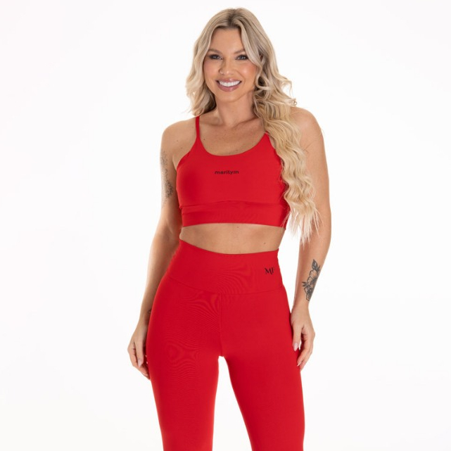 Conjunto Fitness Legging + Top - Tecido Poliamida - Zero Transparência - Conjunto Academia/Treino