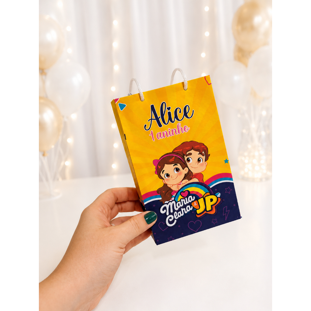 Sacolinha Personalizada MARIA CLARA E JP/ Lembrancinha de Festa /Aniversário - SACOLINHA SURPRESA- PEGUE E MONT