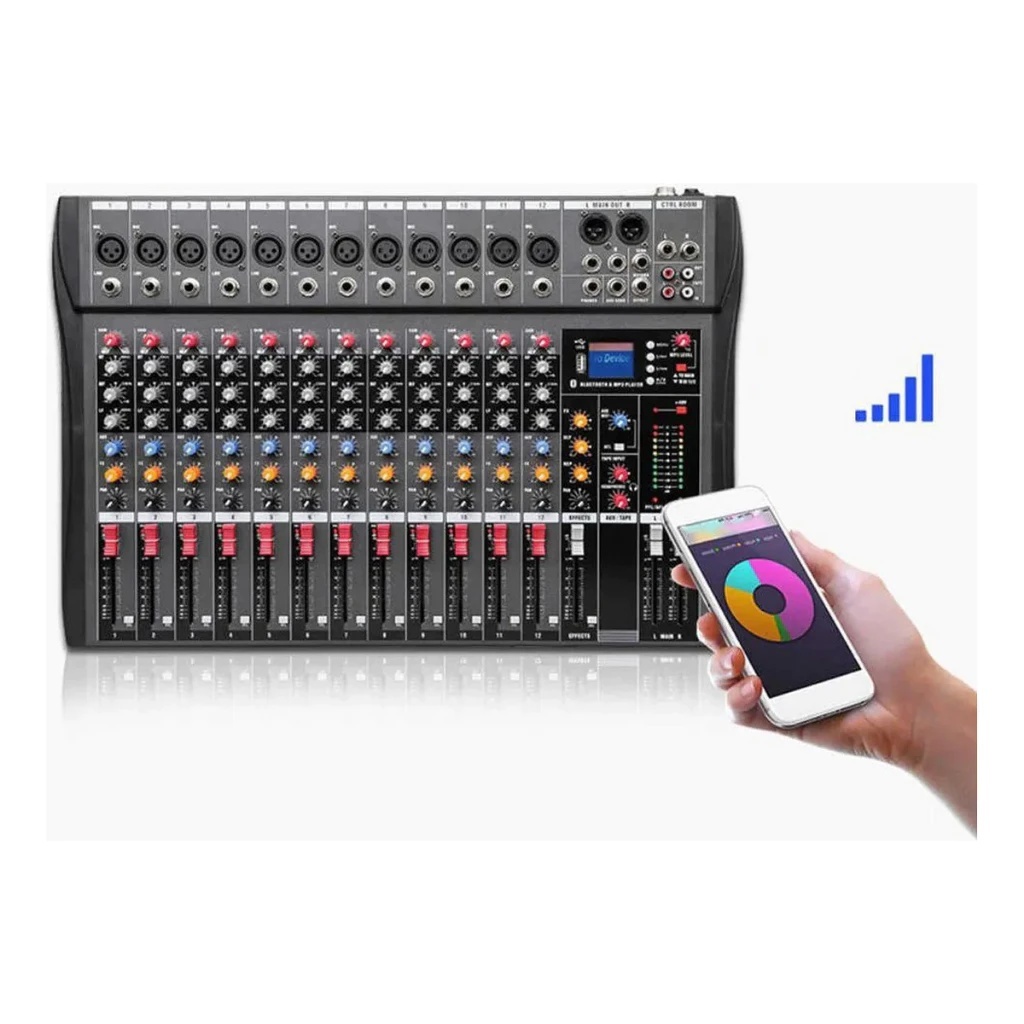 Mesa Som 12 Canais Lelong Le-712 Com Efeitos Super Oferta