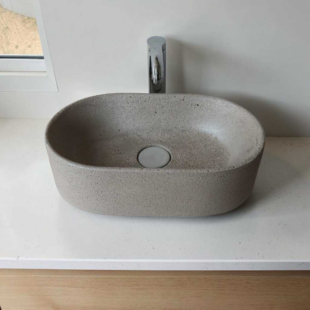 Cuba Pia de Banheiro/Lavabo De Sobrepor/Embutir De Cimento Fácil Instalação E Impermeável+RaloOculto