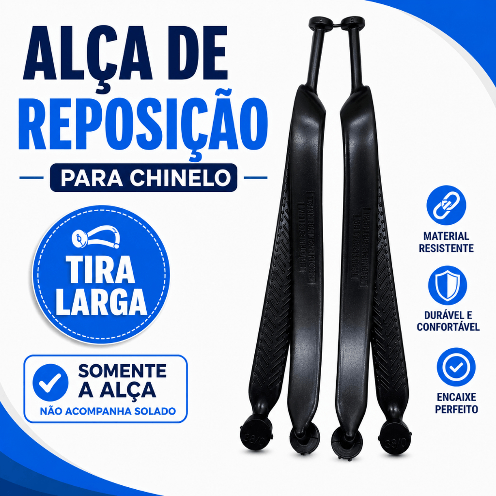 Alça Preta Para Chinelo Masculino Correia Cabresto Reposição