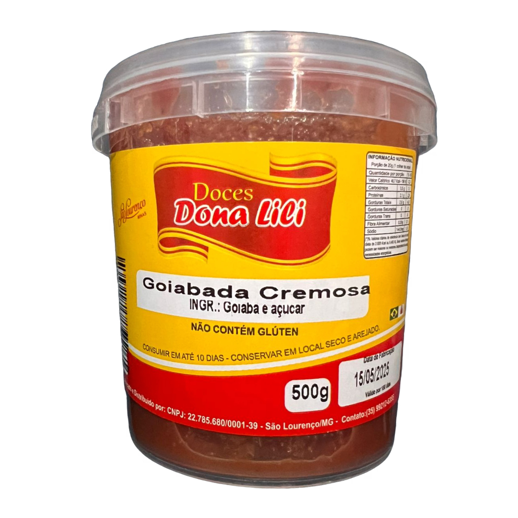 Goiabada Cremosa Dona Lili 500g São Lourenço-MG